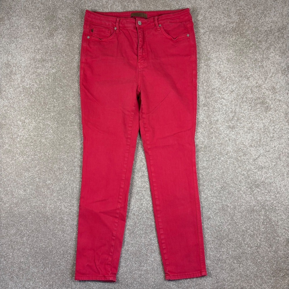 Judy Blue Red Garment Dyed Skinny Jeans High Rise Stretch JB88790 Size 15/32